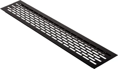 Produktbild von Stegblech 80x480mm versetzte Lochung Aluminium Lüftungsgitter Schwarz Belüftungsgitter