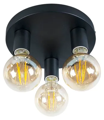 Produktbild von Smarte Moderne Deckenleuchte Schwarz inkl  3 WiFi G95 Facil