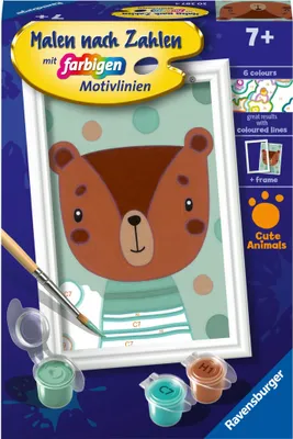 Produktbild von Ravensburger Malen nach Zahlen 20287 - Knuffiger Bär - Kinder ab 7 Jahren