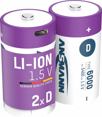 Productafbeelding van ANSMANN 1314-0005 2 ANSMANN Akkus 6000 Mono D 5.400 mAh