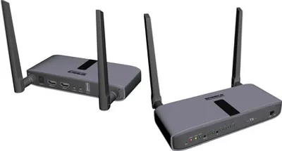Immagine prodotto di SpeaKa Professional SP-HWE-800 Trasmissione wireless HDMI (set) 150 m 5 GHz 1920 x 1080 pixel Trasmissione wireless sicura, uscita HDMI in loop (SP-11004208)