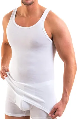 Produktbild von HERMKO 16000 3er Pack Herren Unterhemd aus weicher Baumwolle/Modal, Größe:D 6 = EU L, Farbe:weiß