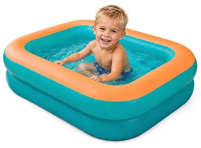 Produktbild von Aufblasbares Kinderbecken, rechteckig, 120x87x35 cm, für Balkon und Garten