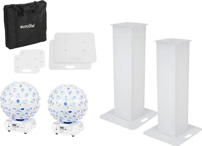 Zdjęcie produktu dla EUROLITE Set 2x Stage Stand 100cm + 2x LED B-40 Strahleneffekt weiß (20000652)