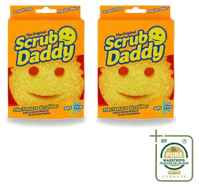 Productafbeelding van 2 x Scrub Daddy reinigingsspons - Textuurveranderend - Voordeelverpakking - 2 stuks