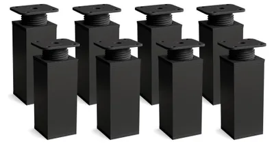 Imagen del producto de Juego de 8 patas ajustables para muebles, altura de 120 mm, color  mate, perfil cuadrado