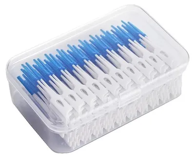 Obrázok produktu pre Medzizubné kefky, 200 kusov, jemný čistiaci nástroj, modrá, C623, 200 ks