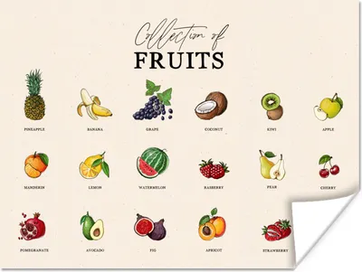 Produktbild von MuchoWow® Poster Obst - Küche - Lebensmittel 160x120 cm - Foto Plakat