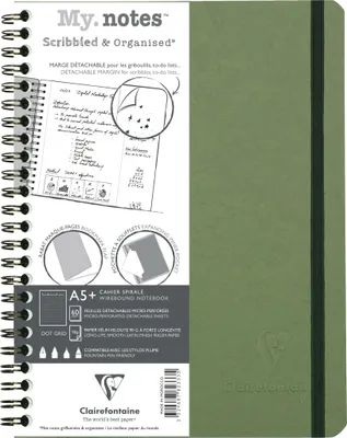 Produktbild von Clairefontaine 5x My.Notes Age Bag Spiralheft A5+, 60 Blatt Grün 782333C