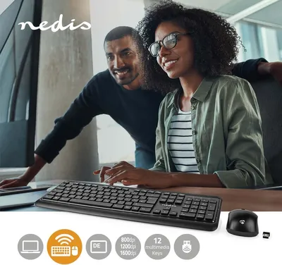 Obrázek produktu pro Myš a klávesnice | Bezdrátové | Konektivita myši a klávesnice: USB | 800 / 1200 / 1600 dpi | Nastavitelné DPI | QWERTZ | DE Layout