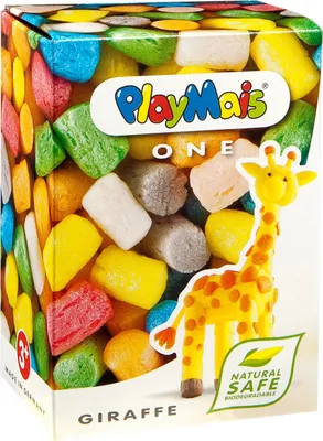 Produktbild von PlayMais® Modelliermais ONE Giraffe, Tiermotiv aus 70 Teilen