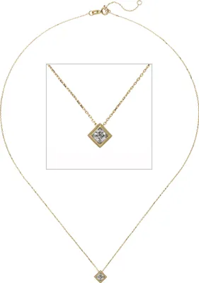 Produktbild von Collier Kette mit Anhänger 333 Gold Gelbgold 1 Zirkonia 45 cm