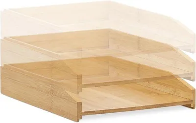 Produktbild von Famanu Briefablage Set von 2 – A4 stapelbar – Papier Organizer – Natur