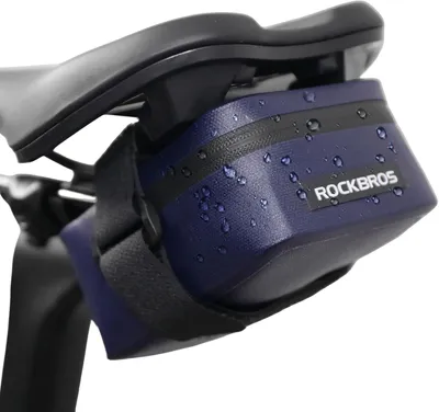 Produktbild von ROCKBROS Fahrrad Satteltasche Mini fahrradtasche wasserdichte und Leichte Sattelstützentasche für Rennräder Kompakt und Tragbar Fahrradzubehör, Blau