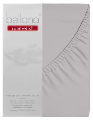 Produktbild von Bellana samtweich - Nobel-Jersey Elasthan Spannbetttuch 90-120 x 200-220 cm silber Perfekte Passform dank Elasthan