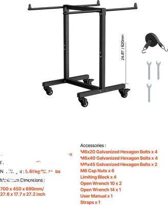 Obrázek produktu pro Vozík na židle, nosnost 90 kg, bezpečný transportní systém, tvar T