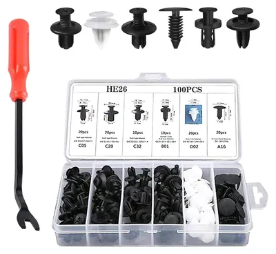 Produktbild von 100 Stück Auto Stoßstangen Halterungs Clips mit Werkzeug