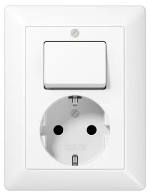 Image de Jung prise SCHUKO aws 16A 250V avec interrupteur AS 5576 U WW