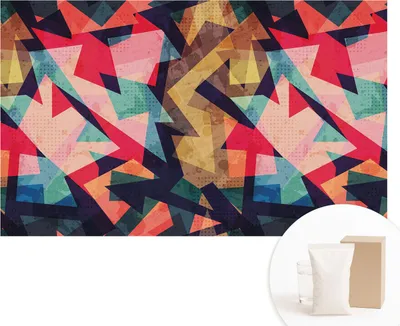 Produktbild von Fototapete - Wandbilder für Wohnzimmer - 416x254 - Dekorative Wandfolie - Modernes Design für Wanddekoration - Tapeten für Innenräume - Buntes Muster