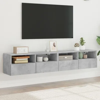 Produktbild von TV-Wandschränke 2 Stk. Betongrau 80x30x30 cm Holzwerkstoff 836875