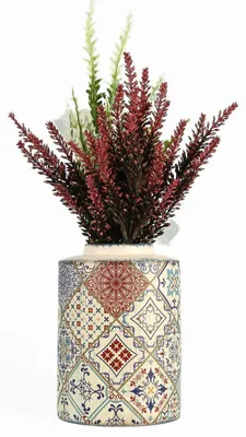 Image de Pot décoratif en céramique multicolore Ø 12 x H 17 cm - peint à la main