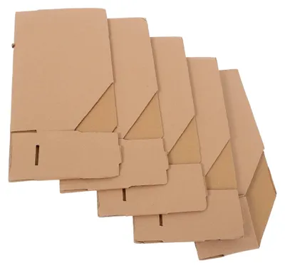 Produktbild von 5 Stück Stabile Aufbewahrungsboxen aus Wellpappe mit Deckel für Lagerung und Verpackung