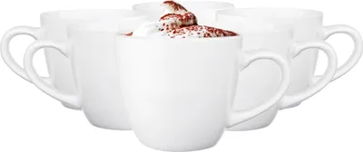 Produktbild von Glasmark KROSNO 1992 Bruno Tassen-Set 6-teilig Kaffeetassen Teetasse aus Keramik 6-er Set Weiß 230 ml