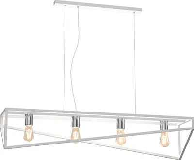 Zdjęcie produktu dla Lampa wisząca Gote biały mat-chromowana 4xE27x15W metal wym:125x100x25cm IP20 Luminex