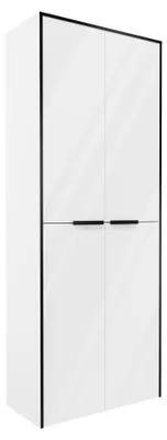 Produktbild von Fackelmann Doppel Hochschrank FLAIR  Ca. 62,8 x 163,3 x 32 cm, Weiß, hängend, vormontiert, 4 Türen mit Softclose, modernes Badmöbel mit viel Stauraum