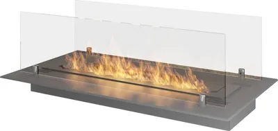 Image de Insert/Support Brûleur Bioéthanol 60Cm En Inox Avec Verres Inclus