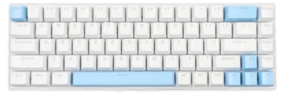 Image de Clavier gaming USB 68 touches, commutateurs bleus, N-key rollover, 10 modes de rétroéclairage RGB, clavier filaire pour ordinateur de bureau et portable, blanc et bleu