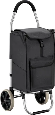 Produktbild von PolkaHome® Faltbarer Einkaufstrolley bis 40 kg Tragkraft, Einkaufstasche mit Rollen 36,5 x 44 x 103 cm, Shoppingtrolley mit abnehmbarer