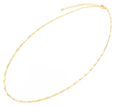 Produktbild von Vintageparts Haferkornkette Messing 18k vergoldet 45cm Kette