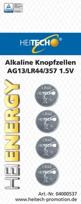 Produktbild von Knopfzellen "Alkaline" 4er-Pack AG13/LR44