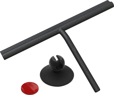 Obrázek produktu pro AIMEKE Stěrka do sprchy z nerezové oceli – černá, 33 cm široká stěrka na okna s držákem bez vrtání, sprchová sada, silikonová stěrka na okna, dlaždice, koupelny a čištění skla