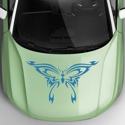 Produktbild von Aufkleber - Autoaufkleber "Schmetterlingstribal" 70cm x 41cm hellblau - Tuning Carystyling Heckscheibe Auto