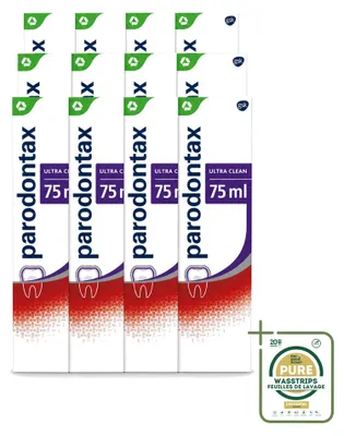 Produktbild von 12 x Parodontax Ultra Clean Tandpasta - 75 ml - Vorratspackung - 12 Stücke