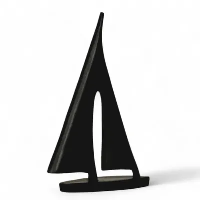 Produktbild von Dekorative Schiffsfigur, schwarz, groß, 28 cm – Segelboot, Boot, Yacht