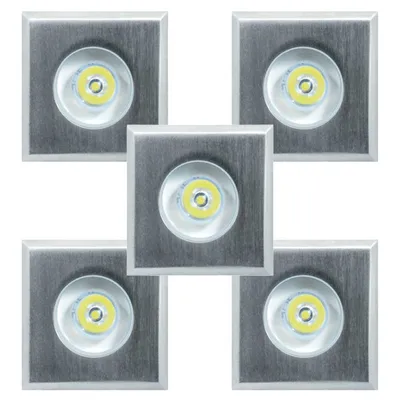 Produktbild von Ritos LED's Garden 5 x LED Garten Einbauspot eckig 62x62mm 5 x 1W silber