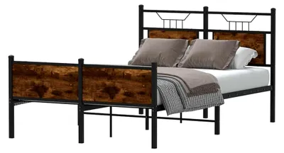 Produktbild von Bettgestell ohne Matratze in R?uchereiche 120x200 cm aus Holzwerkstoff