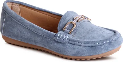 Produktbild von topschuhe24 2998 Damen Velours Mokassins Glitzer Komfort Slipper , Farbe:Blau, Größe:37 EU
