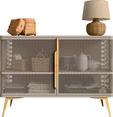 Produktbild von MIRJAN24 Kommode Modera 2D aus metall mit zwei Drehtüren (Farbe: Cashmere + Gold)