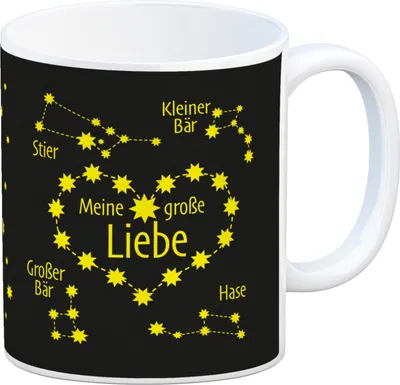 Produktbild von Sternbild Meine große Liebe Kaffeebecher in schwarz