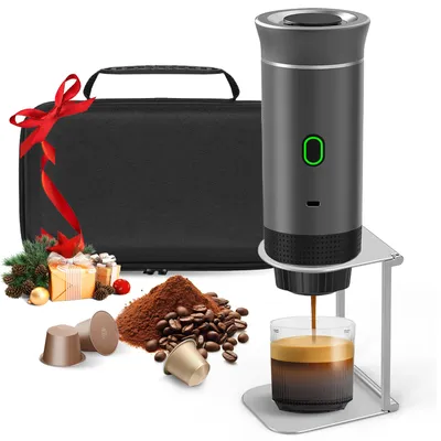 Tragbare Espressomaschine 3-in-1, Akku 7500 mAh, für Kapseln & Kaffeepulver