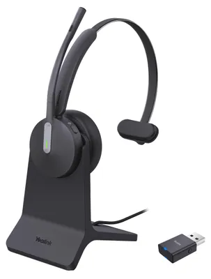 Produktbild von Yealink WH64 Hybrid Mono with Charging Stand Headset, Kabellos, 20 - 20000 Hz, Büro/Callcenter, 272 g, Kopfhörer, Schwarz