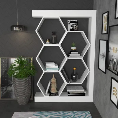 Produktbild von Skye Decor, Artemis - White, Bücherregale, Weiß, 90 x 140 x 24,6 cm
