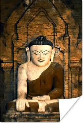 Produktbild von MuchoWow® Poster Buddha - Meditation - Mönch 60x90 cm - Wanddekoration