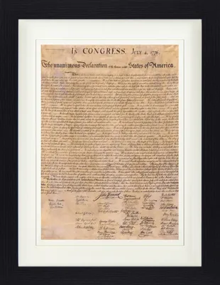 Produktbild von USA Gerahmtes Bild Mit Edlem Passepartout | Wand-Bilder | Im Bilderrahmen - Die Unabhängigkeitserklärung, 4. Juli 1776 (40 x 30 cm)