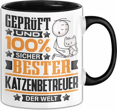 Produktbild von Katzenbetreuer Geschenk Lustiger Spruch für Katzenbetreuer Geschenkidee Bester Katzenbetreuer Der Welt (Schwarz)