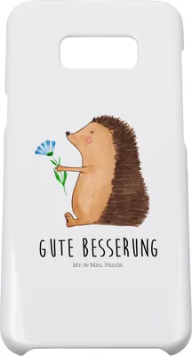 Produktbild von Mr. & Mrs. Panda Samsung Galaxy S8 plus Handyhülle  Igel Blumen - Weiß - Geschenk, Gute Besserung, Hülle, Lustige Sprüche, Krankheit, krank, Handycover, Handy Case, Cover